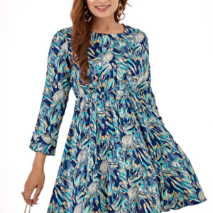 effortlessly stylish women’s round neck pleated frock (copy)