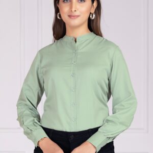 effortlessly stylish women's band collar formal shirts