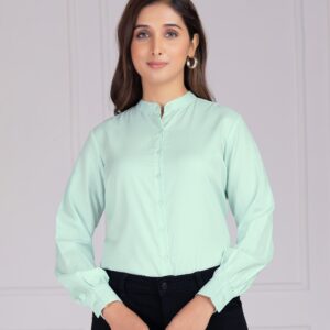 effortlessly stylish women's band collar formal shirts (copy)