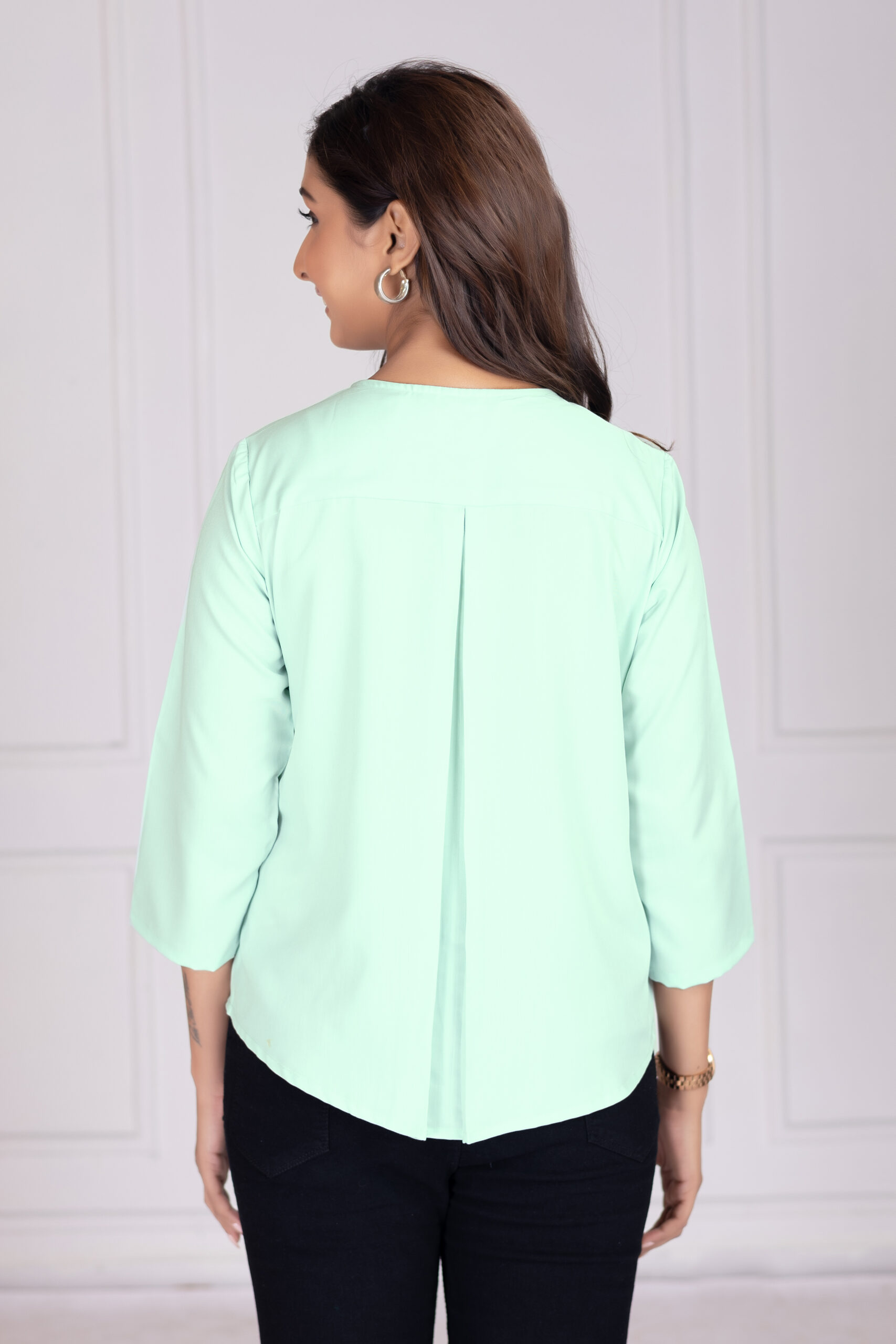 effortlessly stylish women's round neck pleated formal shirts effortlessly stylish women's round neck pleated formal shirts