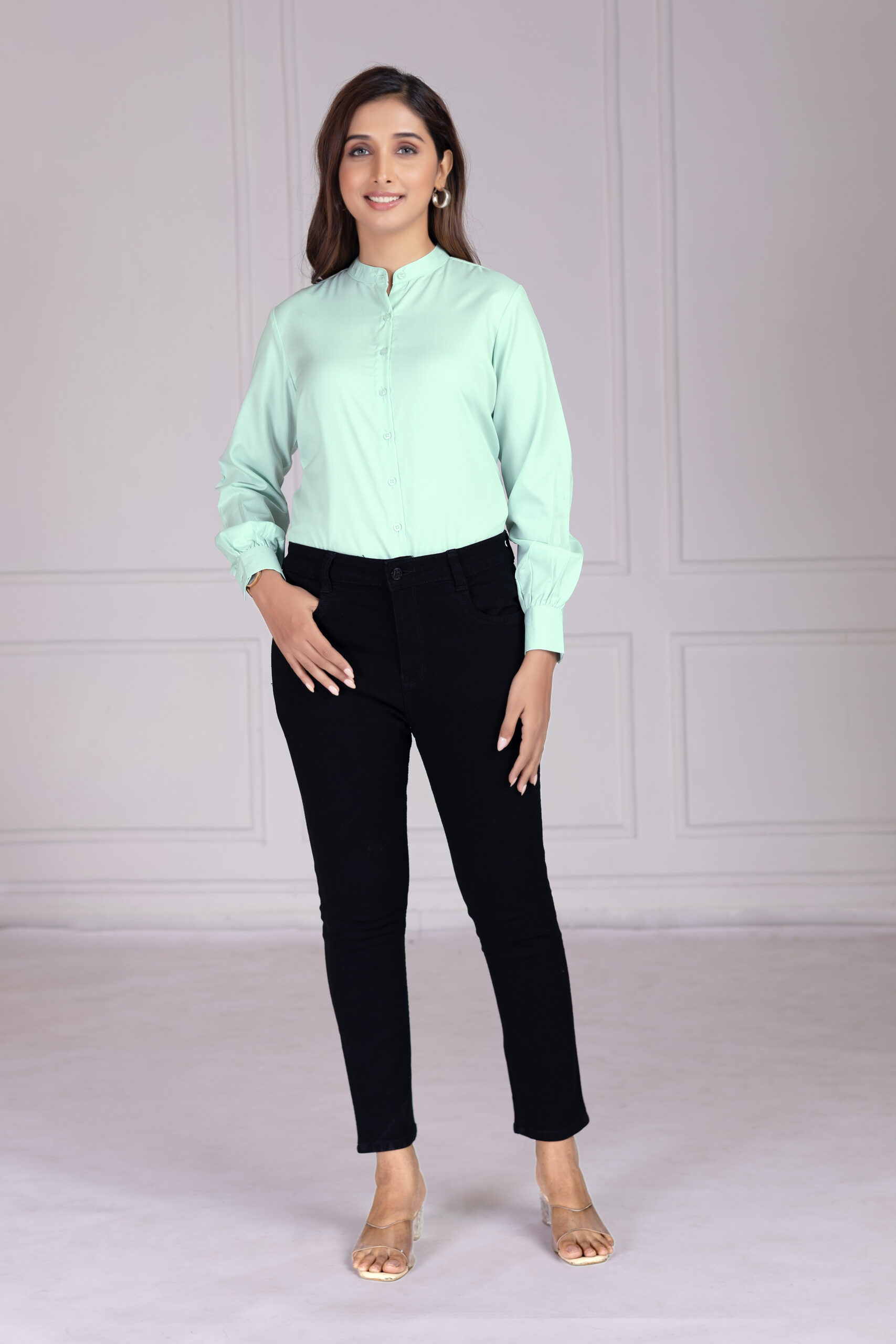 effortlessly stylish women's band collar formal shirts (copy) effortlessly stylish women's band collar formal shirts (copy)