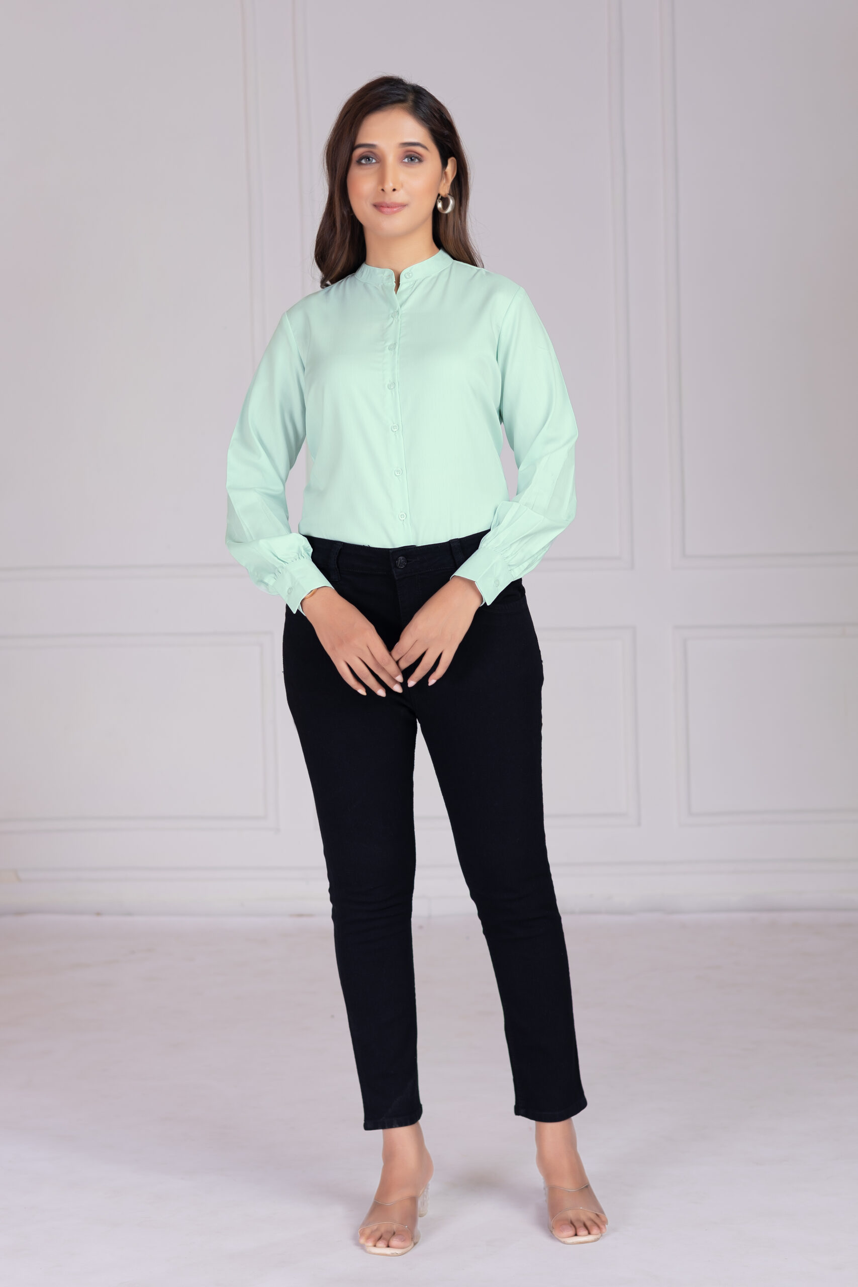 effortlessly stylish women's band collar formal shirts (copy) effortlessly stylish women's band collar formal shirts (copy)