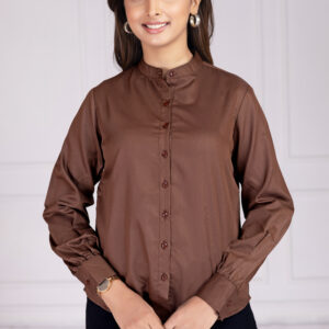 effortlessly stylish women's band collar formal shirts