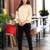 effortlessly stylish women's round neck pleated formal shirts (copy)