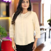 effortlessly stylish women's round neck pleated formal shirts (copy)