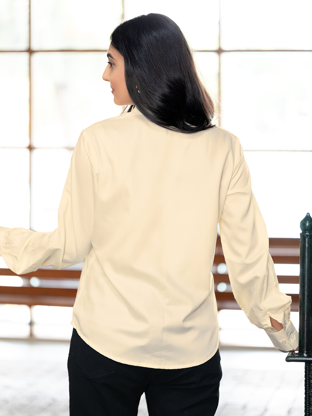 effortlessly stylish women's band collar formal shirts (copy)