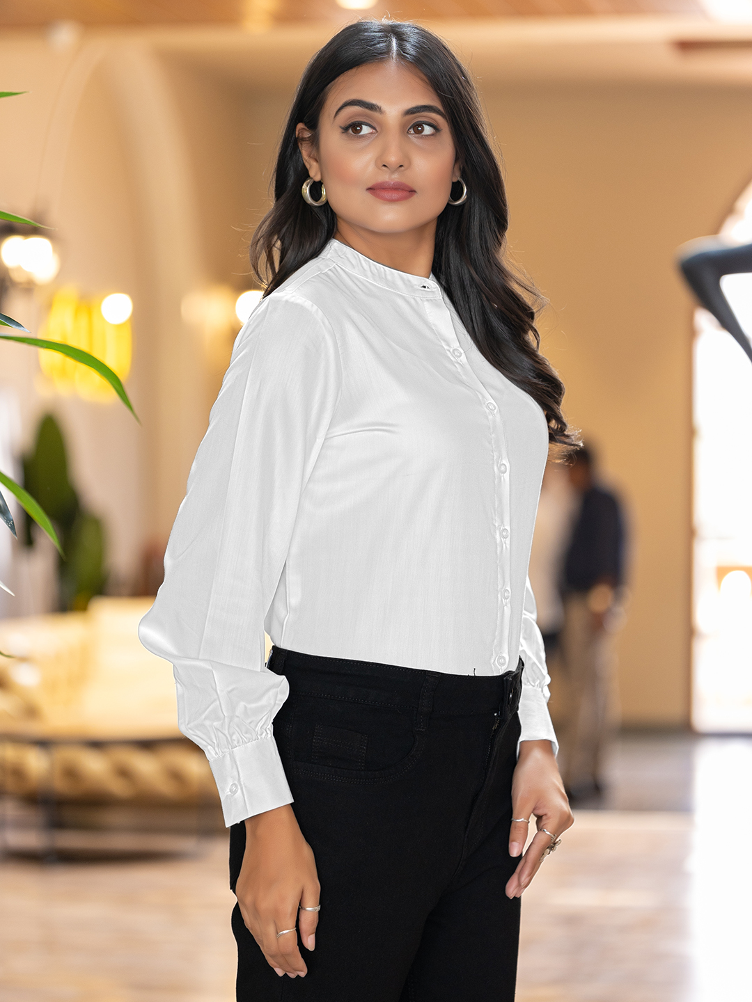 effortlessly stylish women's band collar formal shirts (copy) effortlessly stylish women's band collar formal shirts (copy)