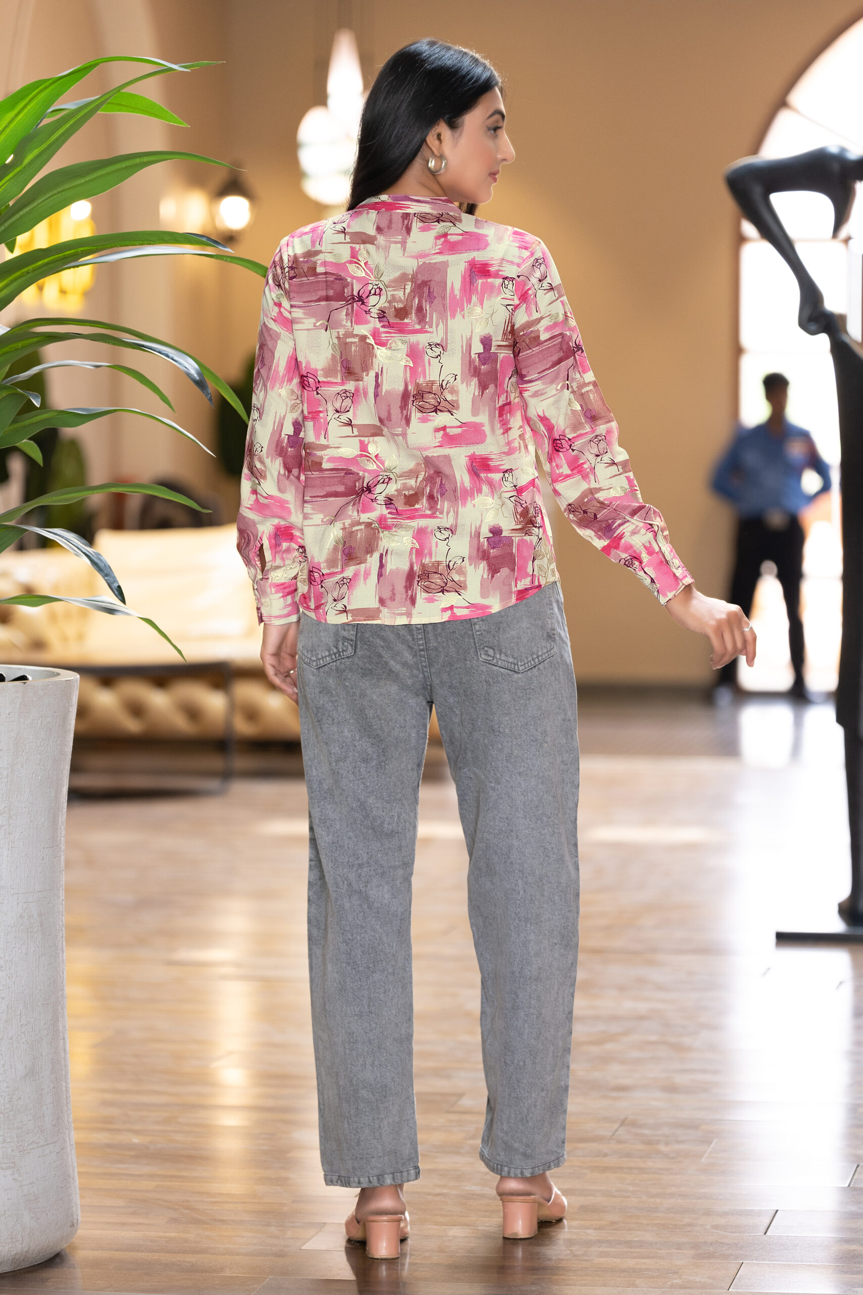 floral print full sleeve shirt for women smart casual & formal look