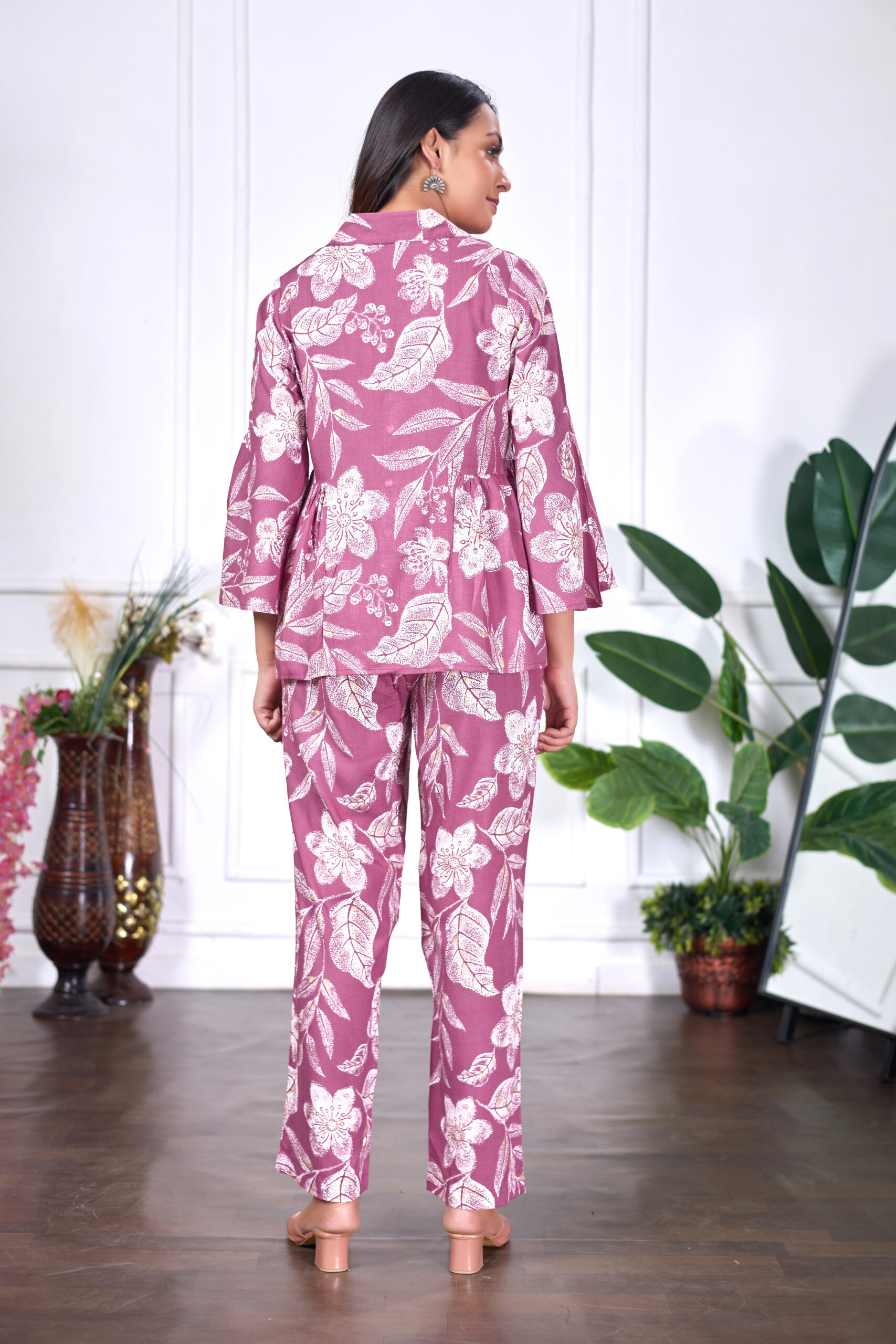 women's floral printed top and trouser set – comfortable and stylish co ord for casual wear