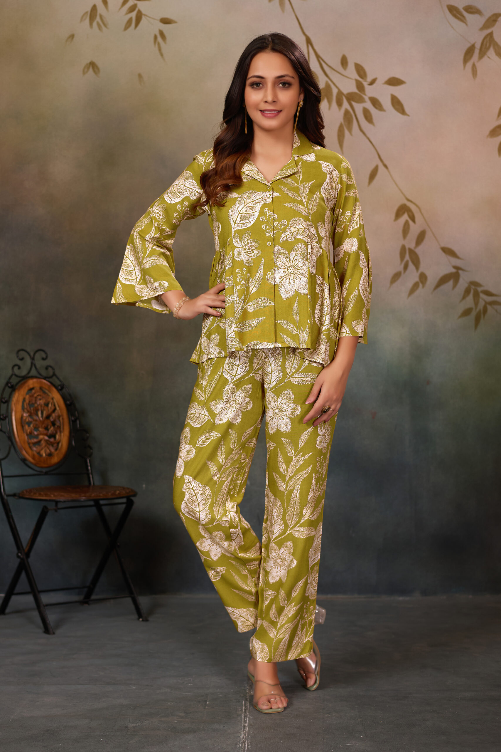 women's floral printed top and trouser set – comfortable and stylish co ord for casual wear