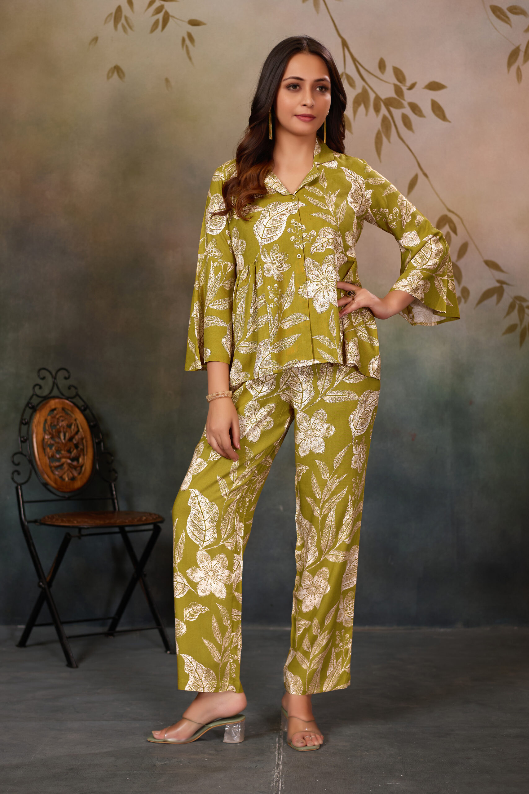 women's floral printed top and trouser set – comfortable and stylish co ord for casual wear