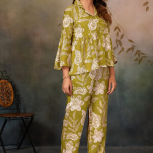 women's floral printed top and trouser set – comfortable and stylish co ord for casual wear