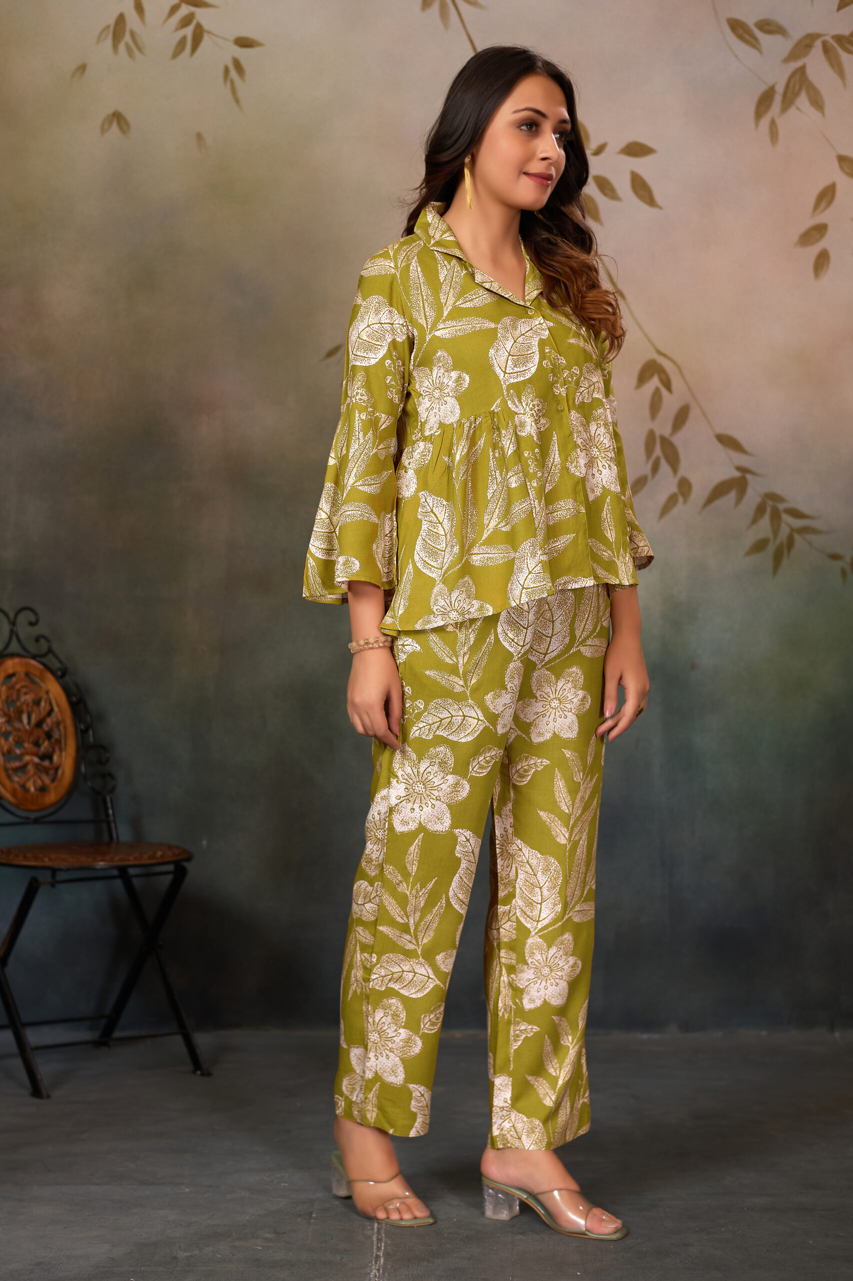 women's floral printed top and trouser set – comfortable and stylish co ord for casual wear