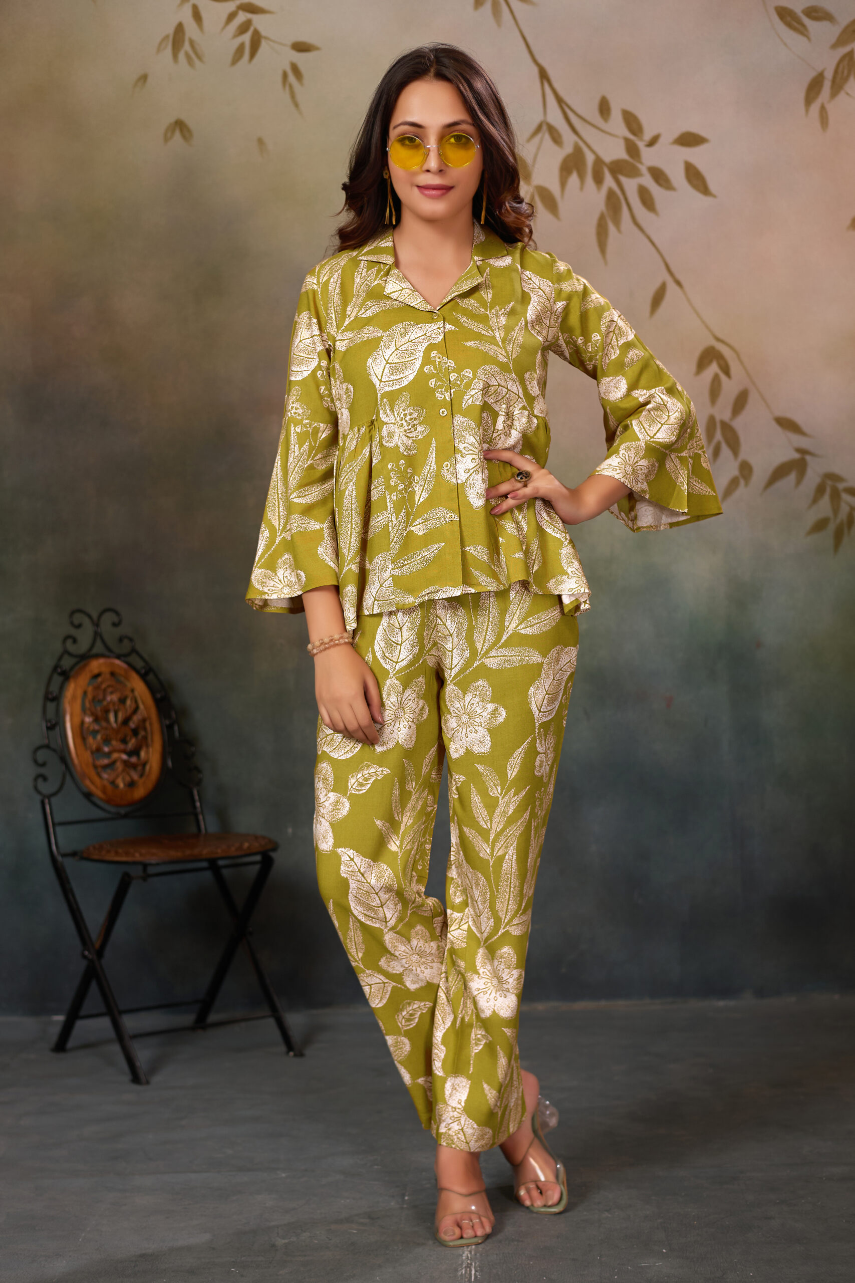 women's floral printed top and trouser set – comfortable and stylish co ord for casual wear
