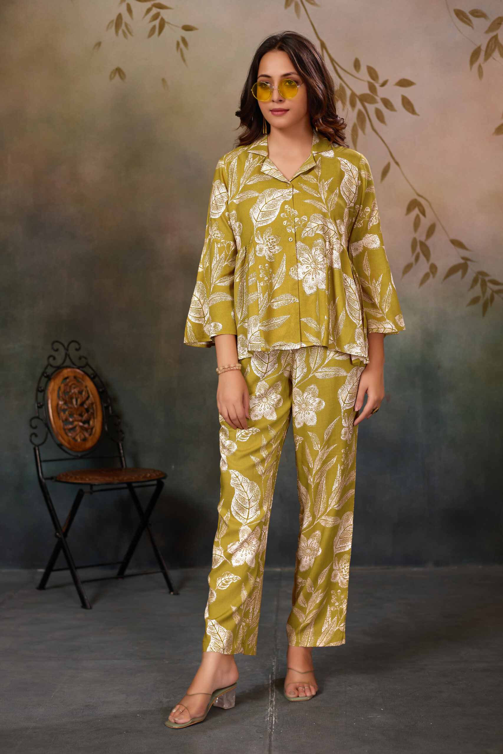 women's floral printed top and trouser set – comfortable and stylish co ord for casual wear