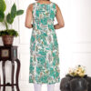 women floral printed boat neck sleeveless kurti