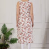 women floral printed boat neck sleeveless kurti