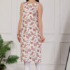 women floral printed boat neck sleeveless kurti