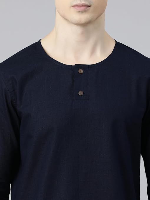 amous premium linen blend designer kurta, regular fit | casual ethnic wear front button down short kurta | perfect for any occasion | linen blend fabric | elegant style| classic design