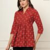amous printed cotton long tunic top for women | short kurti for women | tunics top | tunics for women kurti | western office top | print tunic | print top | cotton print top