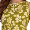 amous green floral straight kurti for women | elegant sleeveless cotton blend kurta for office, casual | stylish kurti for girls