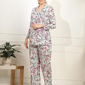 amous women's printed casual tops & pants co ord set