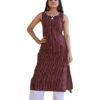 amous women's cotton blend printed casual straight kurta for women girl