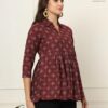 amous printed cotton long tunic top for women | short kurti for women | tunics top | tunics for women kurti | western office top | print tunic | print top | cotton print top