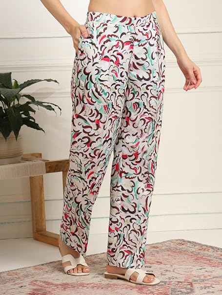 amous women's printed casual tops & pants co ord set amous women's printed casual tops & pants co ord set