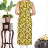 amous green floral straight kurti for women | elegant sleeveless cotton blend kurta for office, casual | stylish kurti for girls