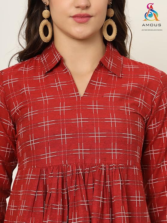 amous printed cotton long tunic top for women | short kurti for women | tunics top | tunics for women kurti | western office top | print tunic | print top | cotton print top