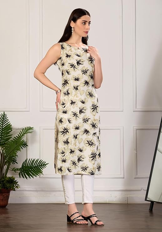 amous elegant abstract print straight kurti for women – comfortable ethnic wear for everyday sophistication